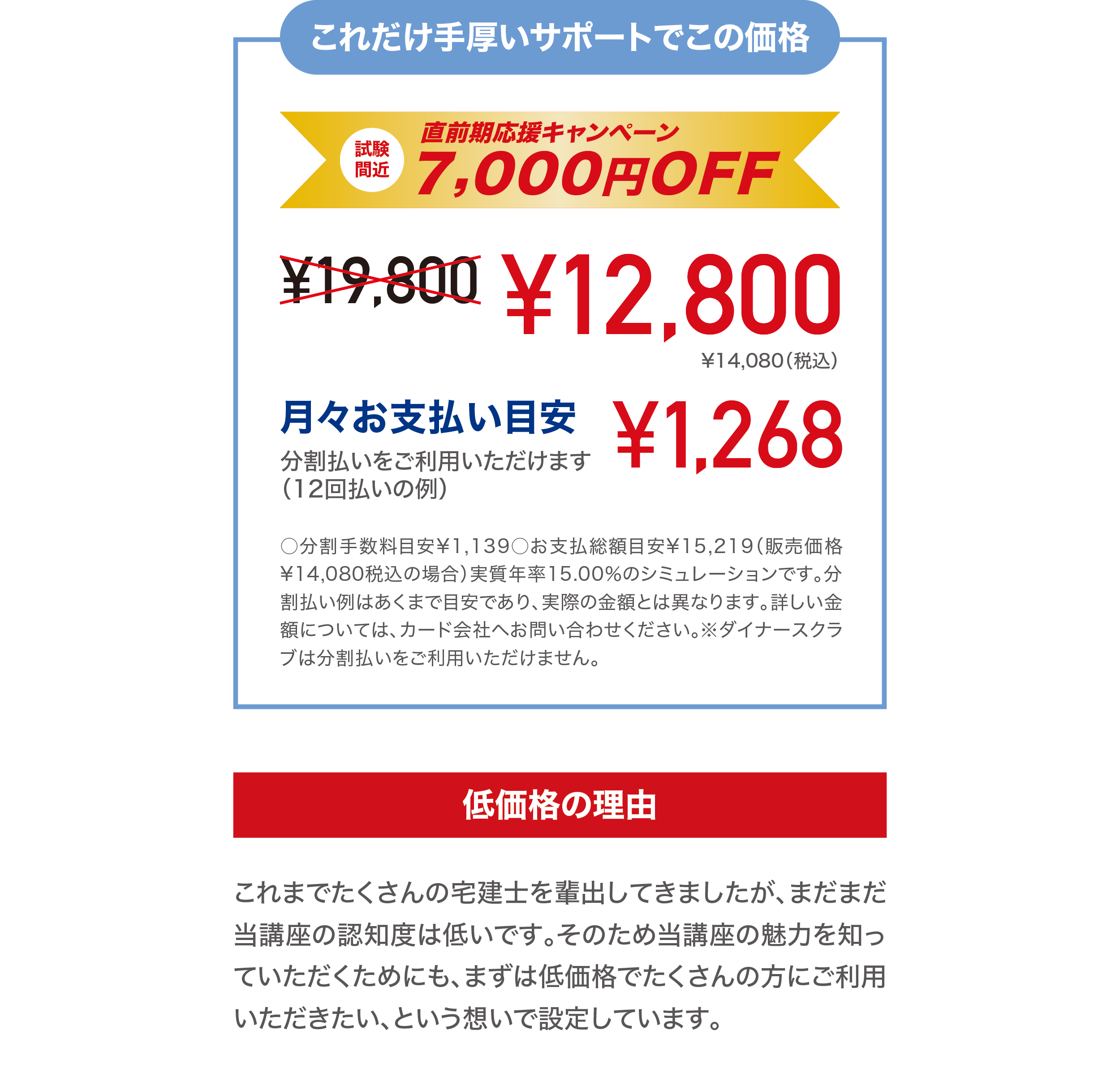 これだけ手厚いサポートでこの価格